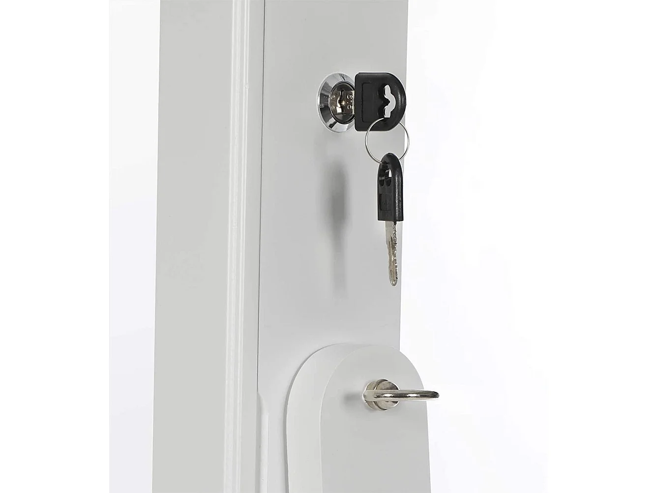 Armário para joias móvel para quarto interior com LED 151 cm MDF branco 12_0000170