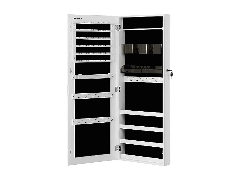 Armoire à bijoux murale blanche 37.5 x 9.7 x 108 cm 12_0002310