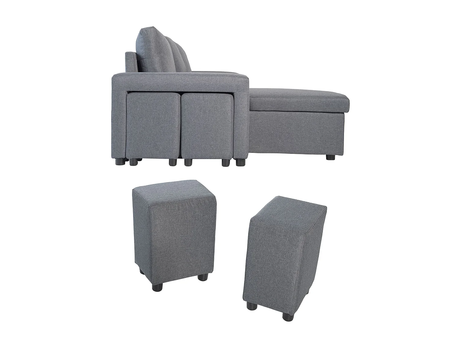 Sofá convertible TONY 3 plazas gris chiné