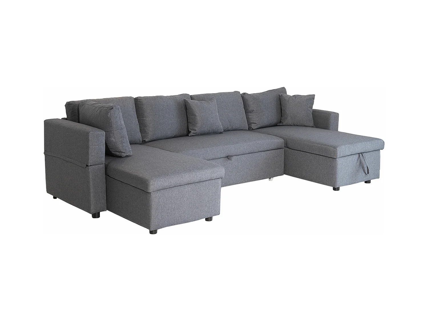 Sofá panorámico convertible SCOTT 4 plazas gris chiné