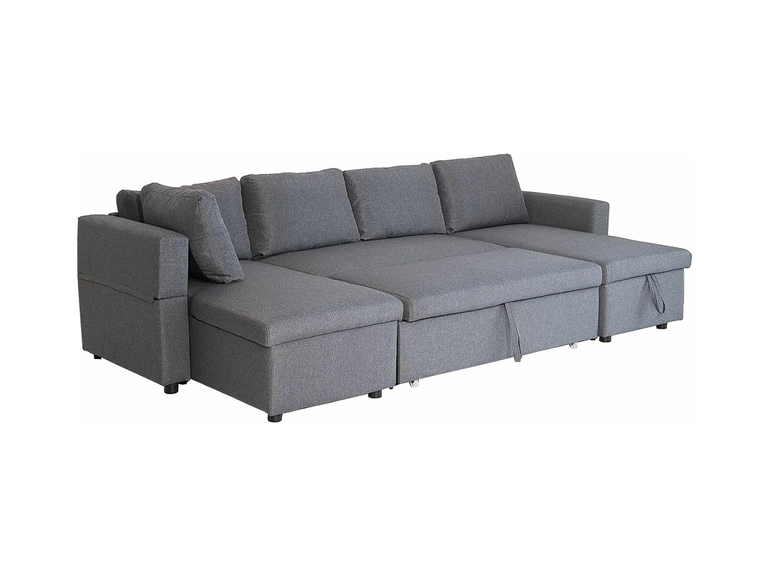 Sofá panorámico convertible SCOTT 4 plazas gris chiné