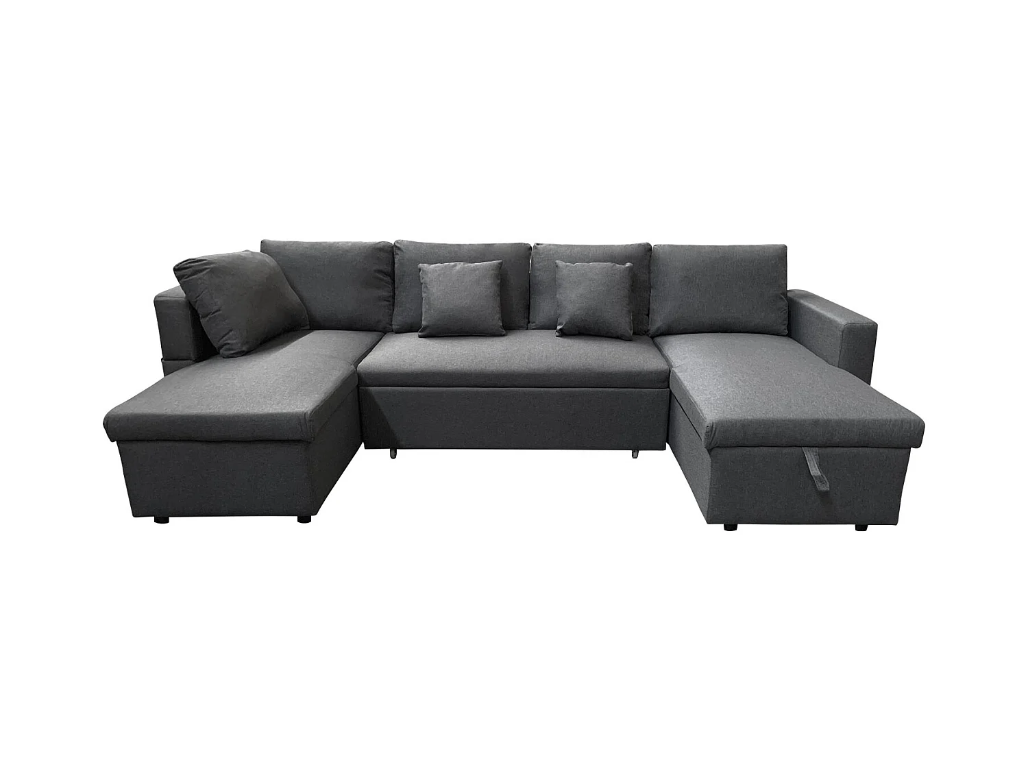 Sofá panorámico convertible SCOTT 4 plazas gris chiné