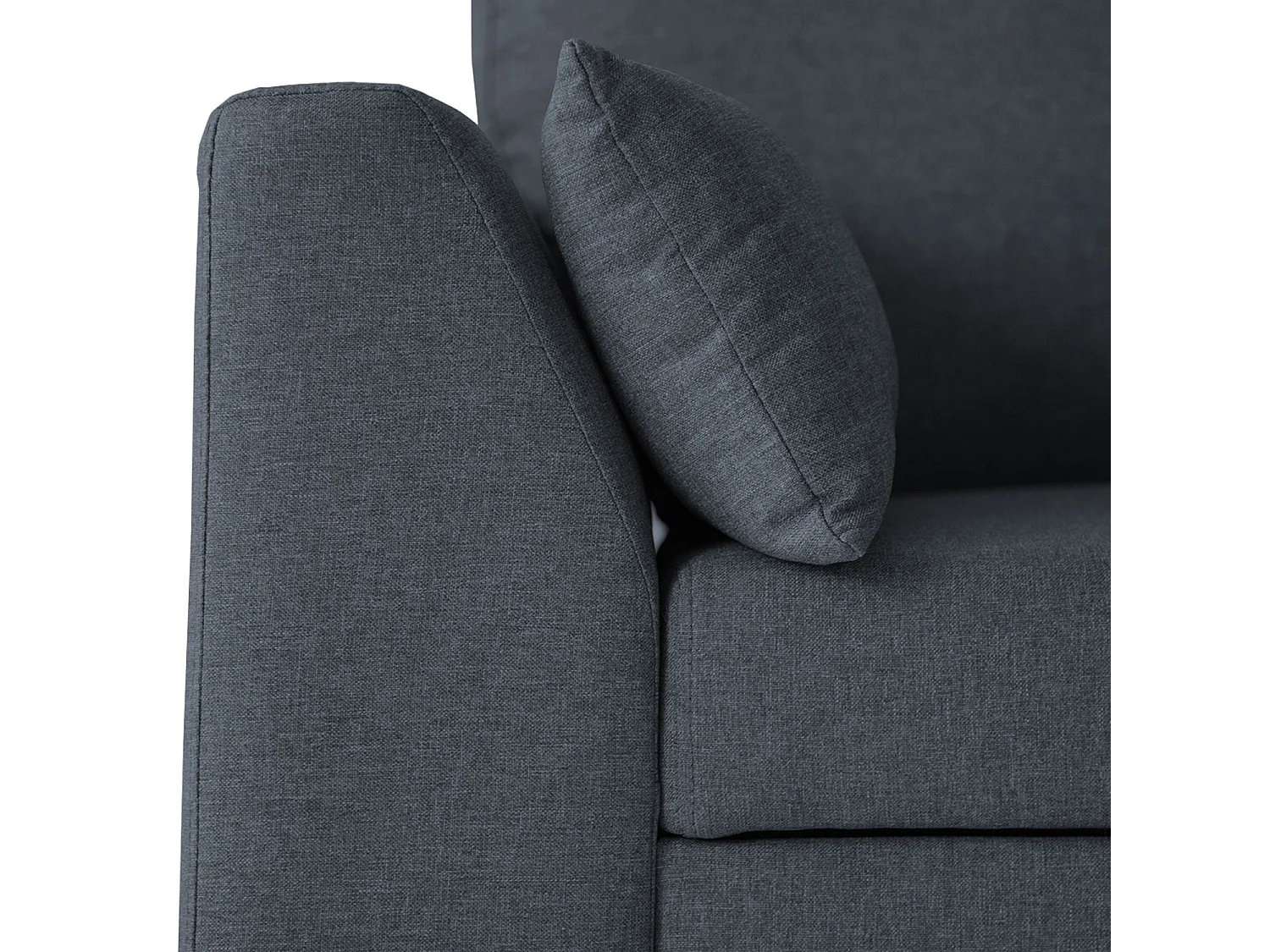 Canapé d'angle convertible LOGAN 3 places gris chiné - HAPPY GARDEN