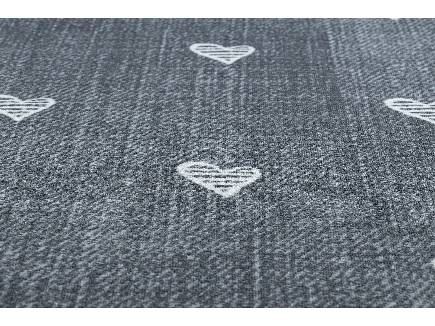 Tappeto per bambini HEARTS Jeans, vintage cuori - grigio 300x350 cm