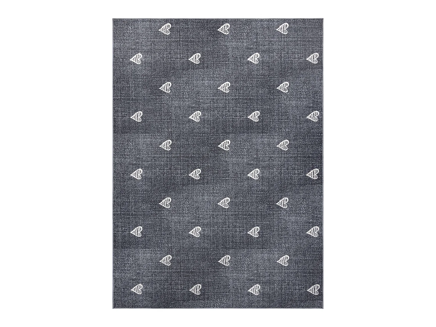 Tappeto per bambini HEARTS Jeans, vintage cuori - grigio 100x300 cm