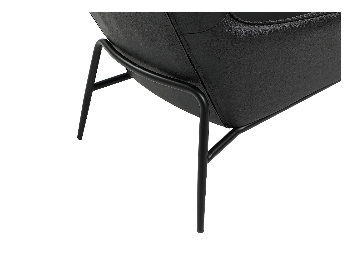 Fauteuil van zwart buffelleder DINNIA