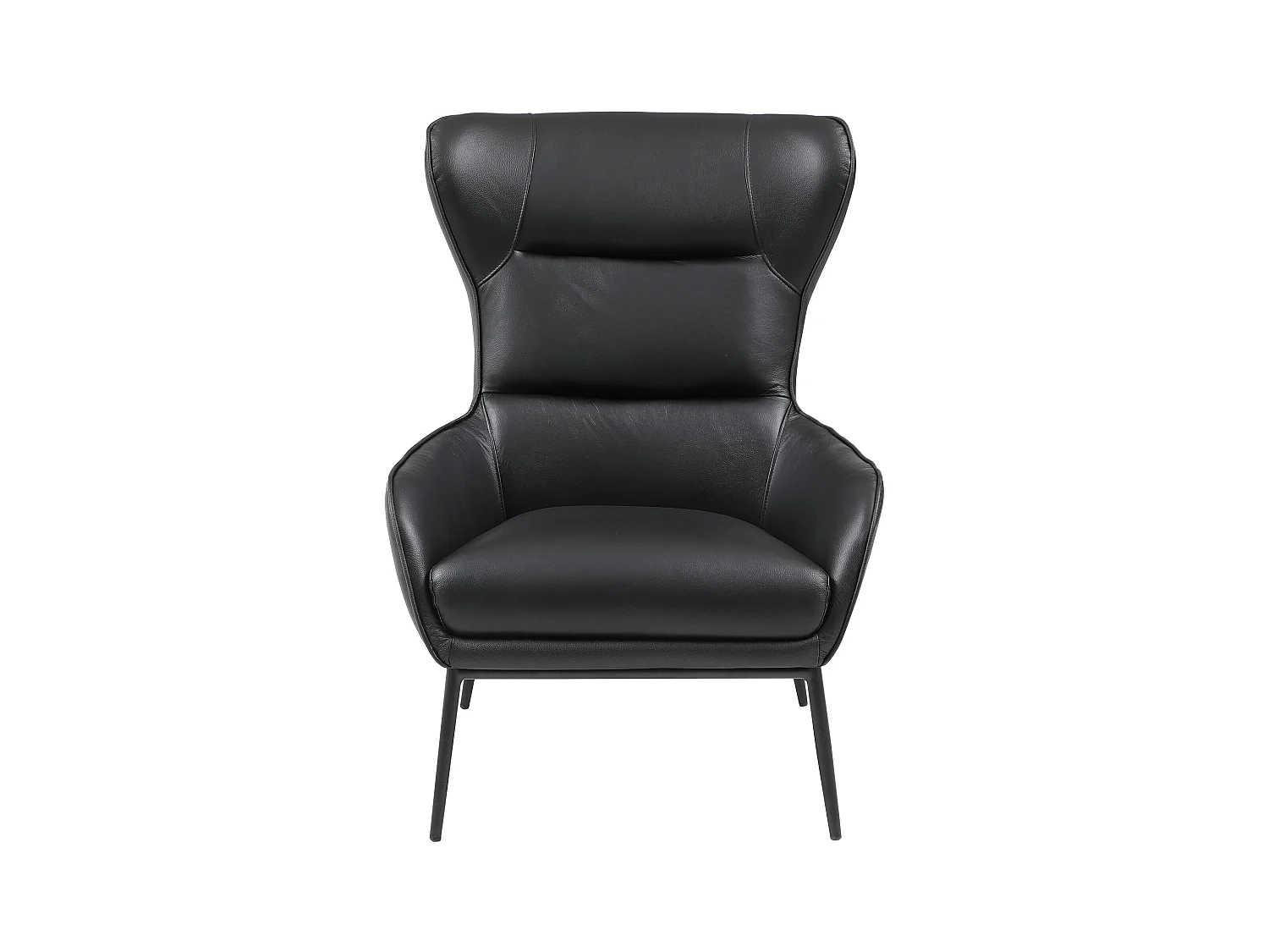 Sessel aus schwarzem Büffelleder - DINNIA