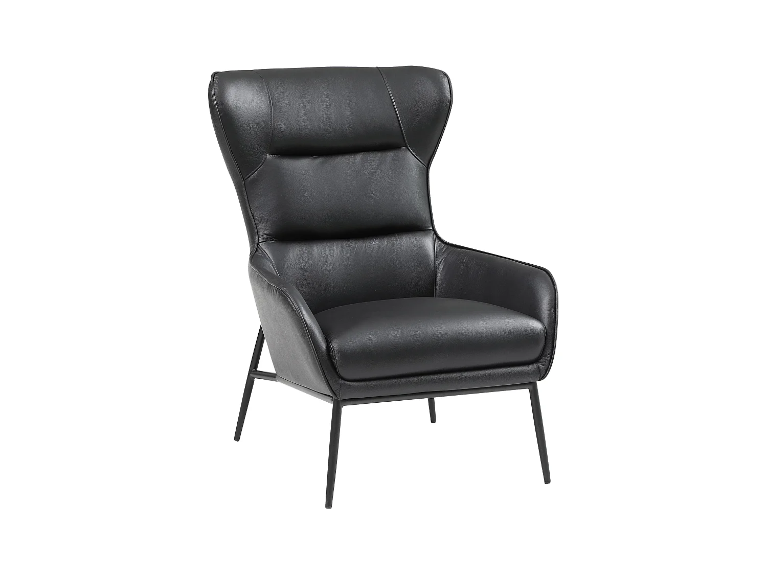 Sessel aus schwarzem Büffelleder - DINNIA