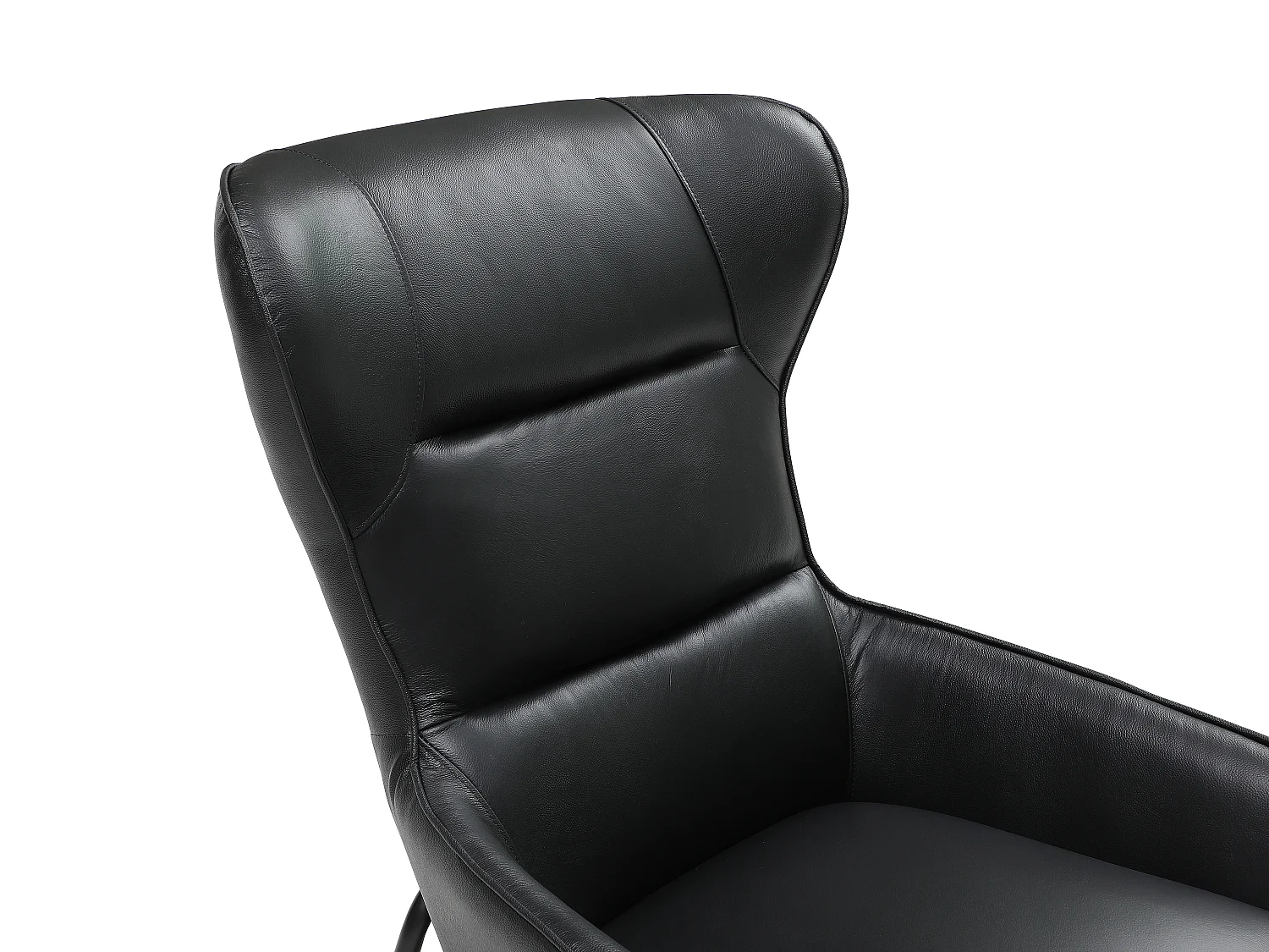 Fauteuil van zwart buffelleder DINNIA
