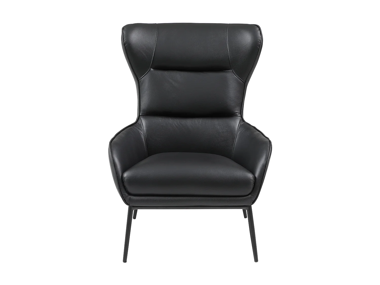 Fauteuil van zwart buffelleder DINNIA