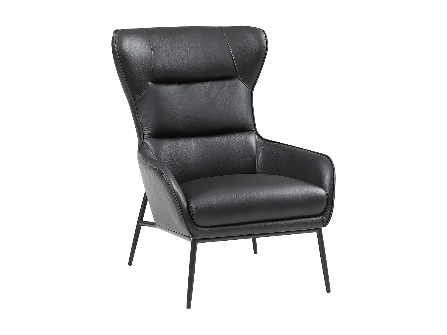 Fauteuil van zwart buffelleder DINNIA