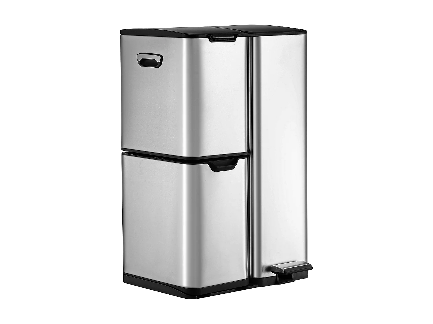 Poubelle de tri à pédale en inox - 3 bacs - 60L - DUMEO