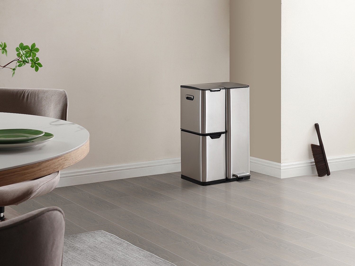 Tretabfalleimer aus Edelstahl - 3 Behälter - 60 l - DUMEO günstig online kaufen