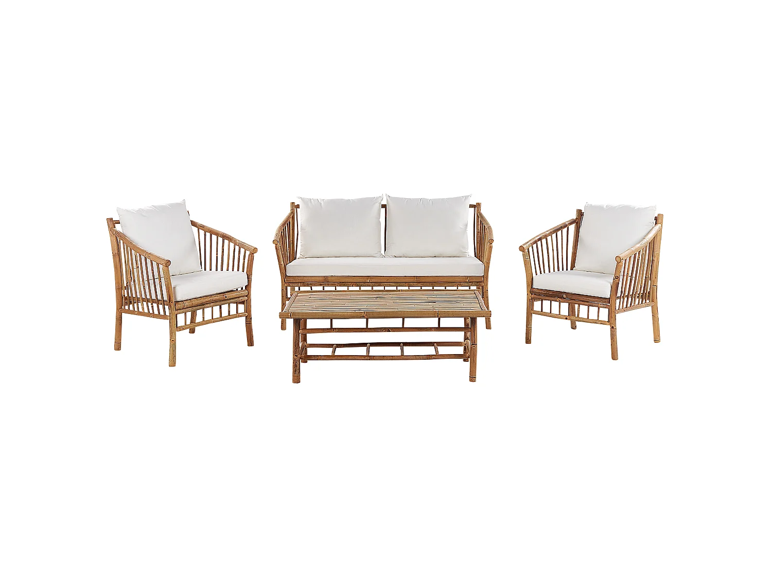 Set da giardino con tavolo 4 posti MAGGIORE Legno di bambù Marrone chiaro