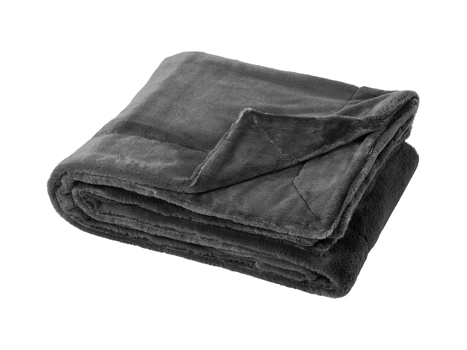 Plaid 150x200 cm en polyester MELLOW gris plomb