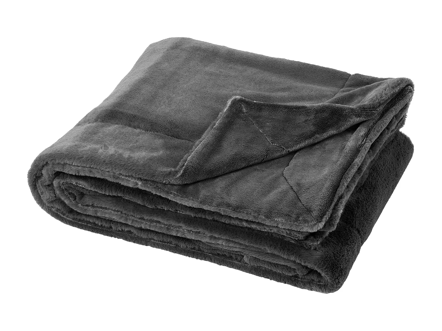 Plaid 150x200 cm en polyester MELLOW gris plomb