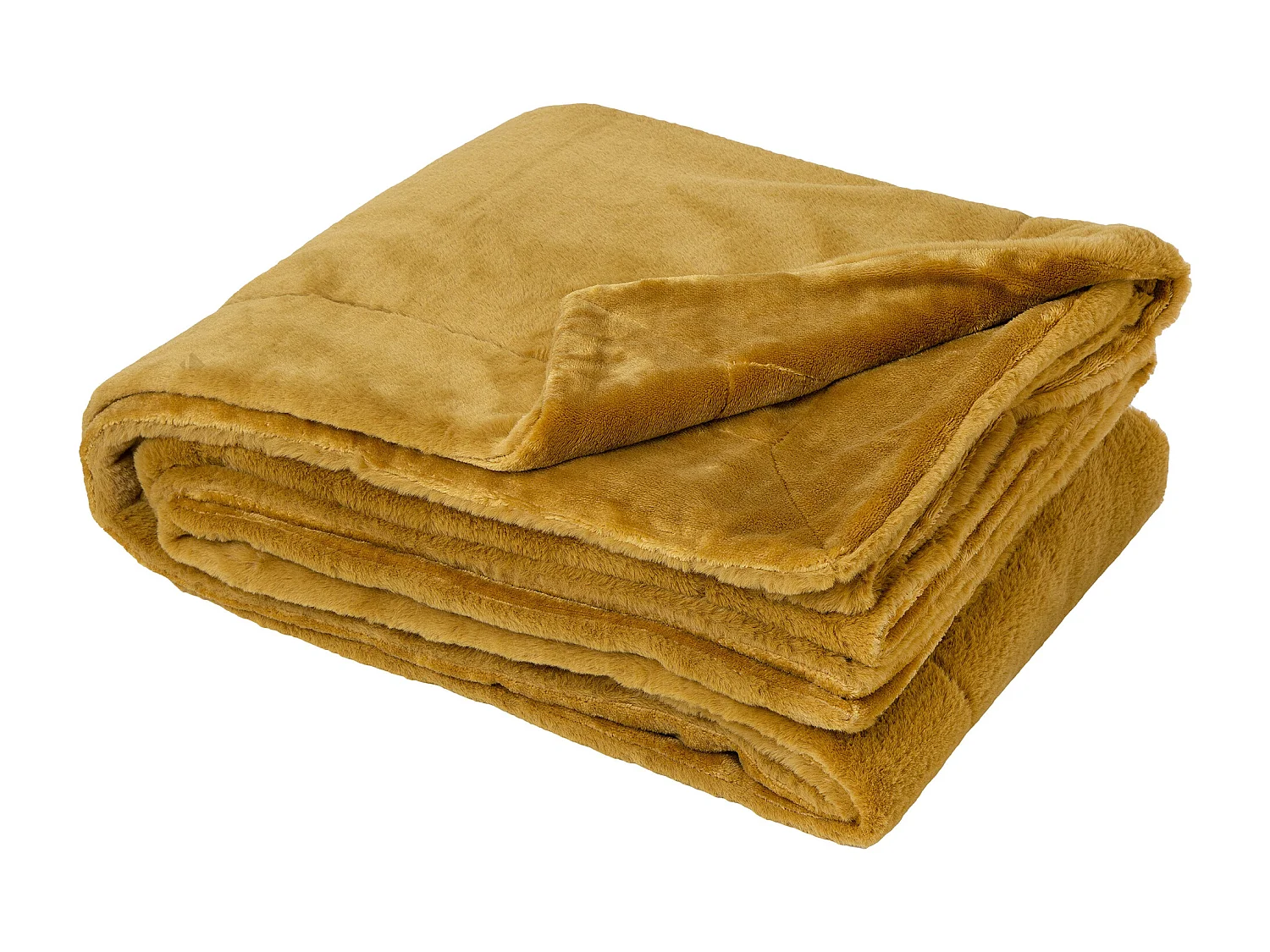 Plaid 150x200 cm en polyester MELLOW jaune miel