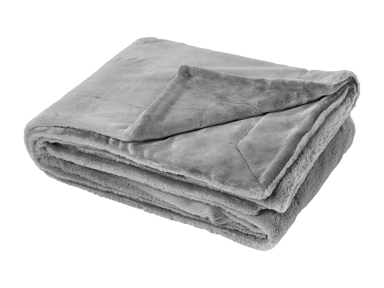 Plaid 150x200 cm en polyester MELLOW gris flanelle