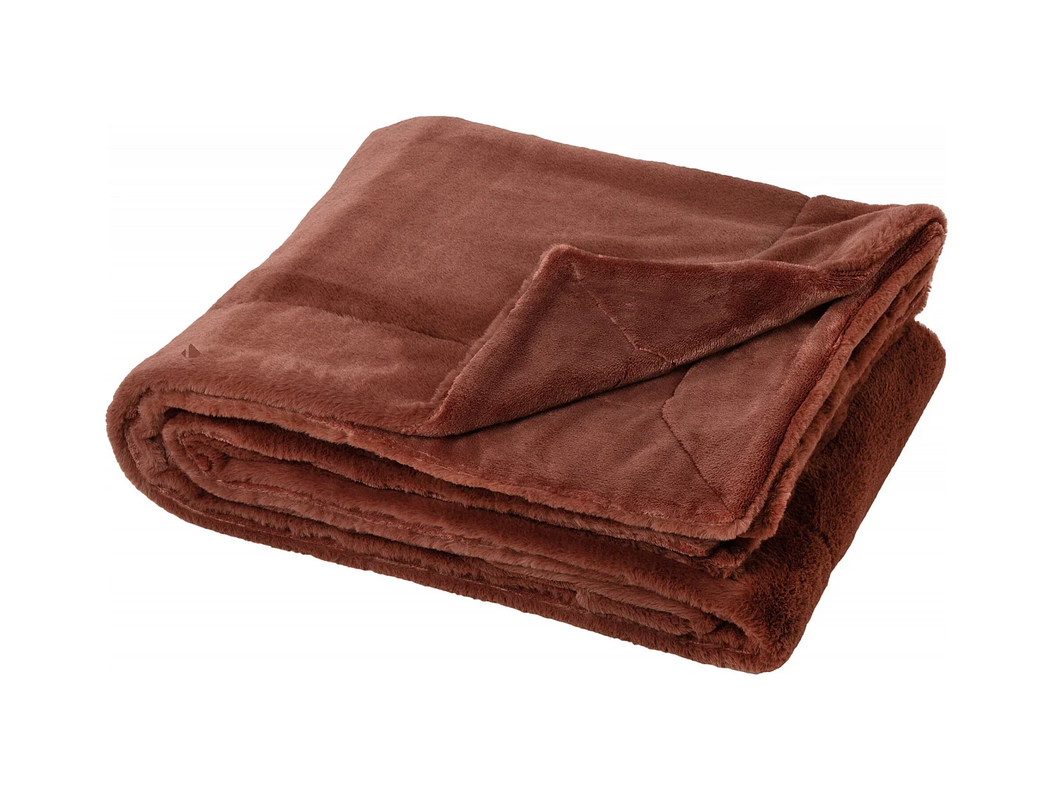 Plaid 150x200 cm en polyester MELLOW marron sequoia