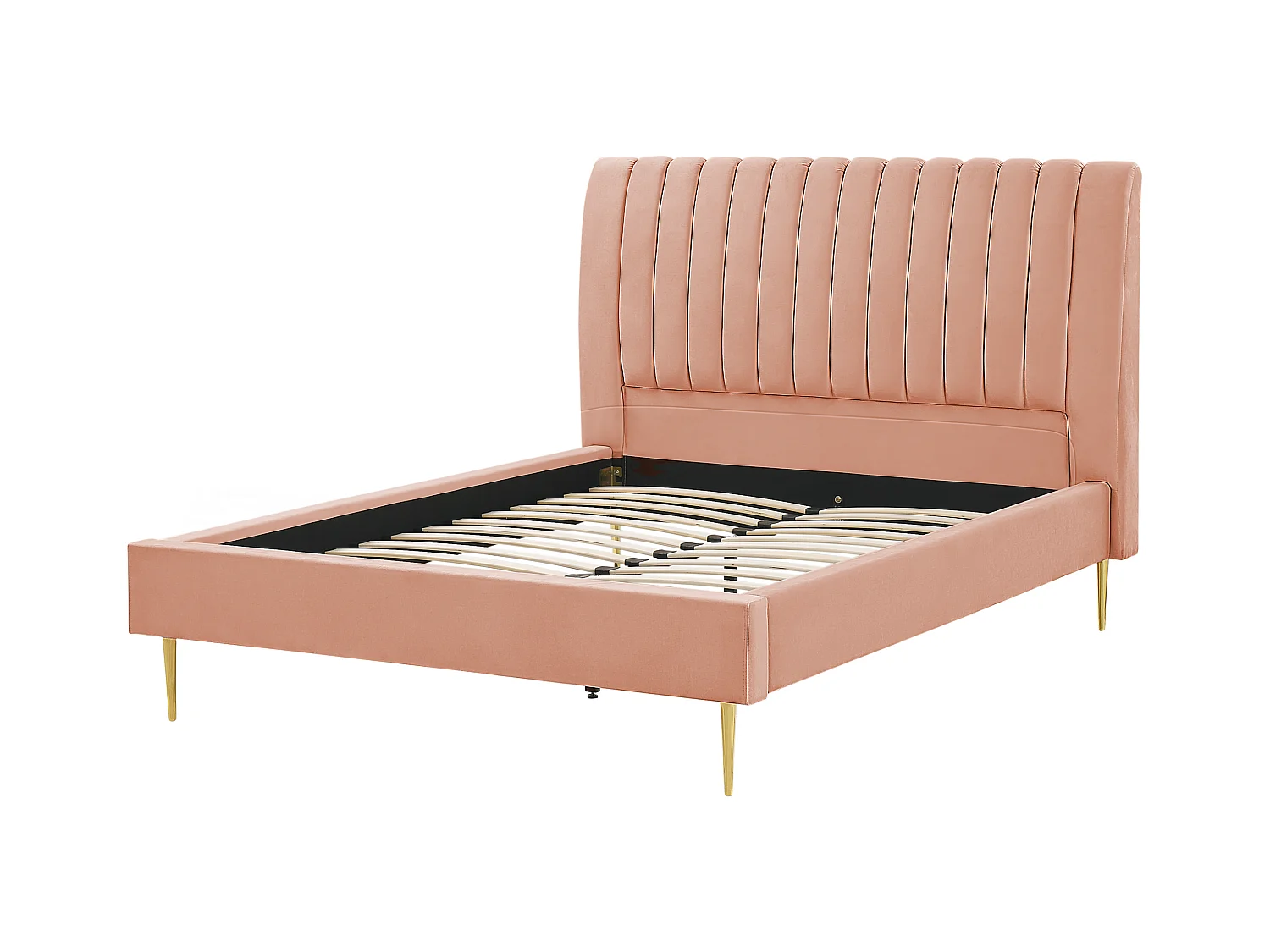Bed Fluweel MARVILLE 140 x 200 cm Perzik
