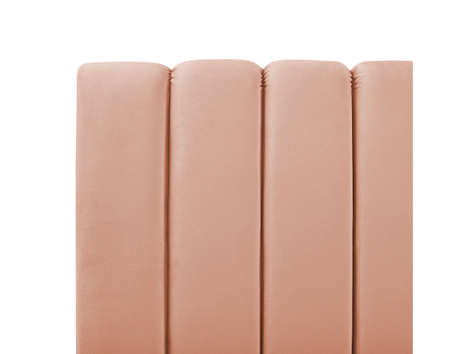 Lit avec sommier Velours MARVILLE 140 x 200 cm Rose pêche