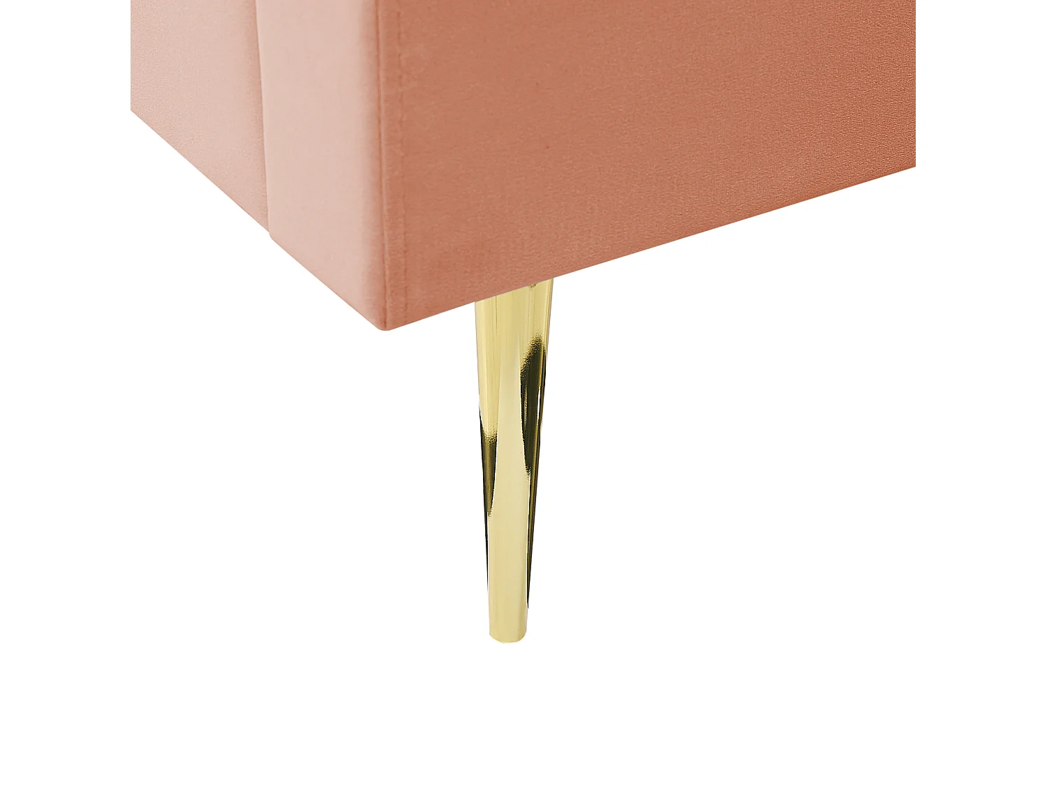 Lit avec sommier Velours MARVILLE 140 x 200 cm Rose pêche