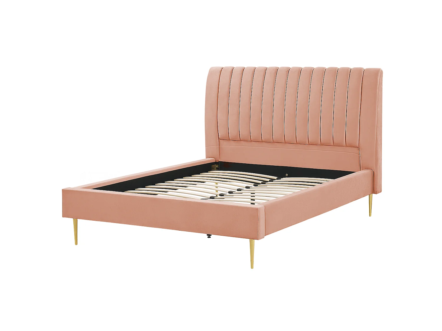 Bed Fluweel MARVILLE 140 x 200 cm Perzik