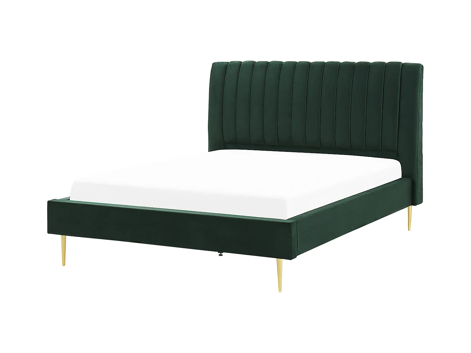 Lit avec sommier Velours MARVILLE 160 x 200 cm Vert émeraude