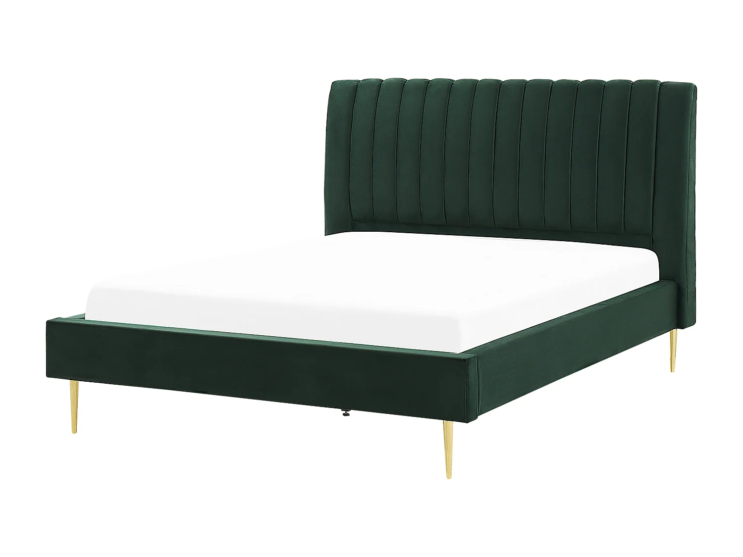 Lit avec sommier Velours MARVILLE 160 x 200 cm Vert émeraude