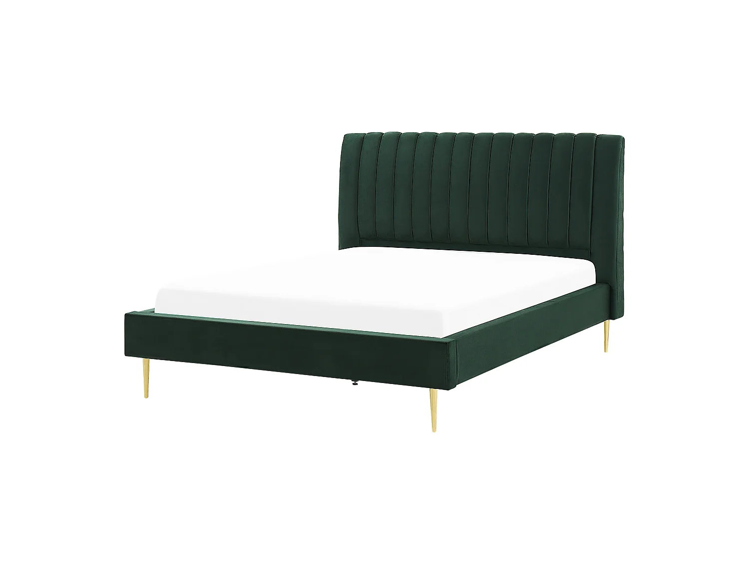 Elegantes Doppelbett grün aus Samtstoff 180 x 200 cm Marville