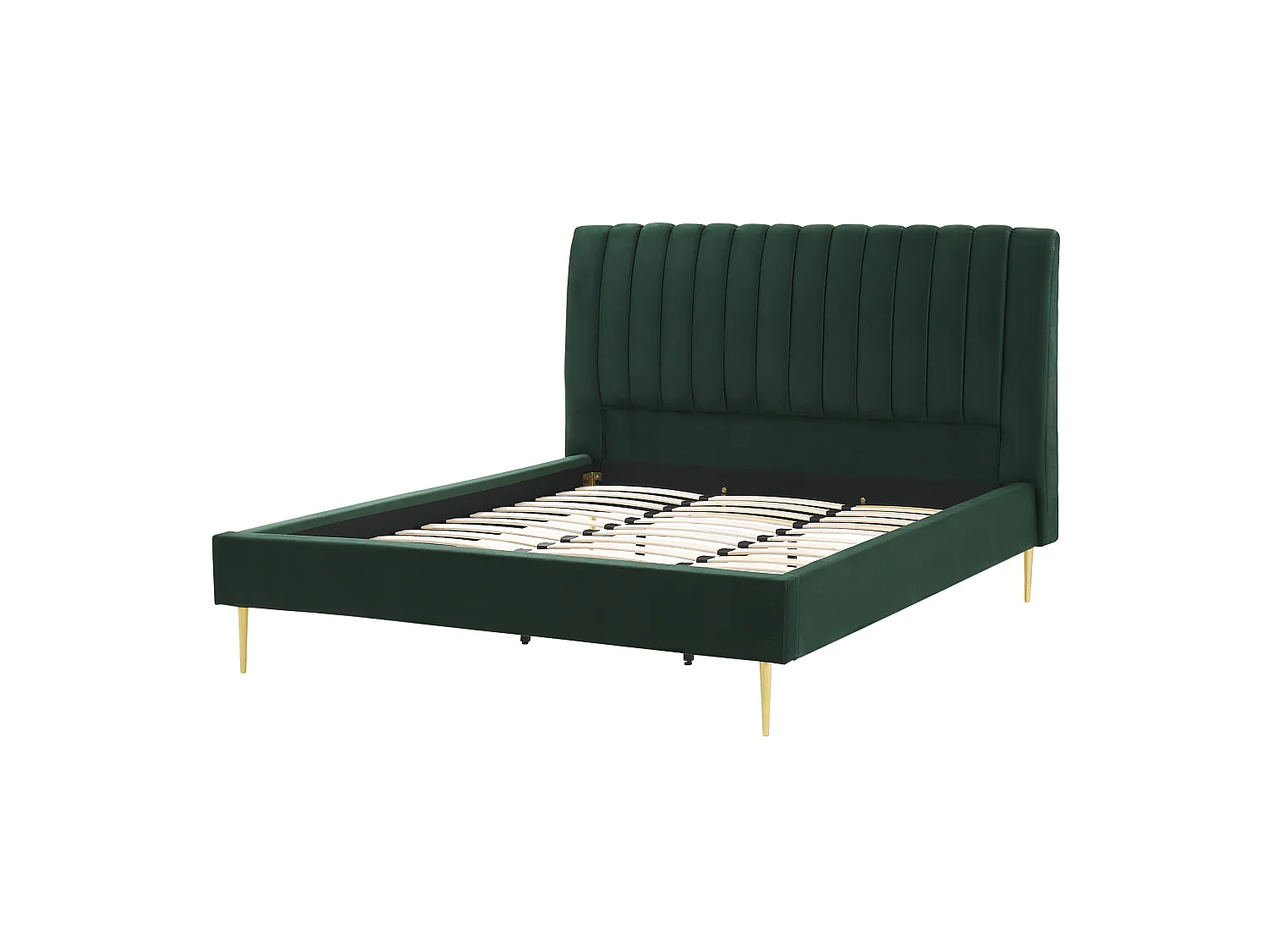 Elegantes Doppelbett grün aus Samtstoff 180 x 200 cm Marville