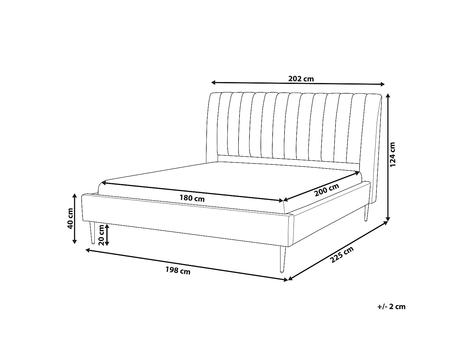 Bed Fluweel MARVILLE 180 x 200 cm Smaragdgroen
