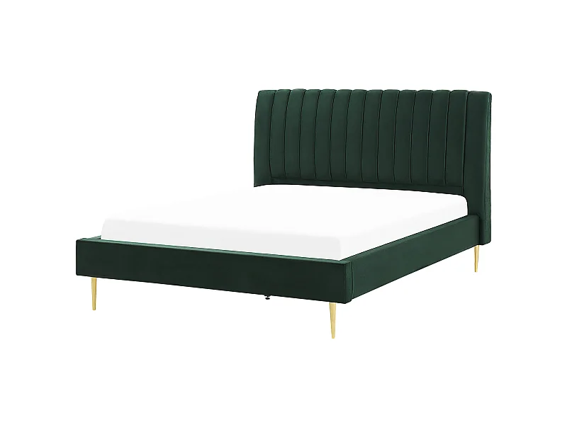 Bed Fluweel MARVILLE 180 x 200 cm Smaragdgroen