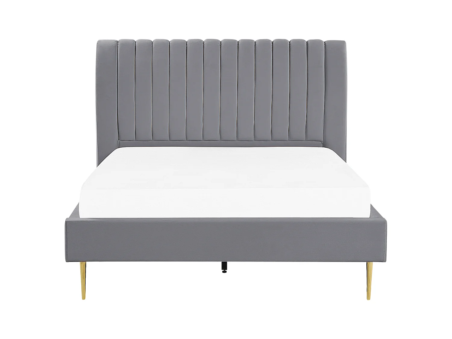 Lit avec sommier Velours MARVILLE 140 x 200 cm Gris