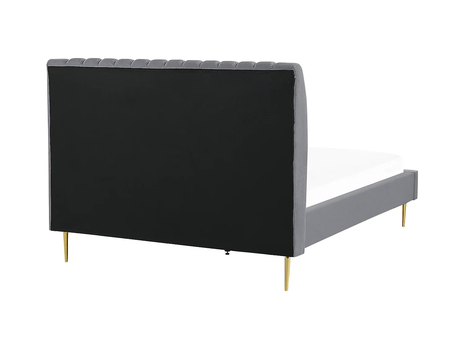 Lit avec sommier Velours MARVILLE 140 x 200 cm Gris