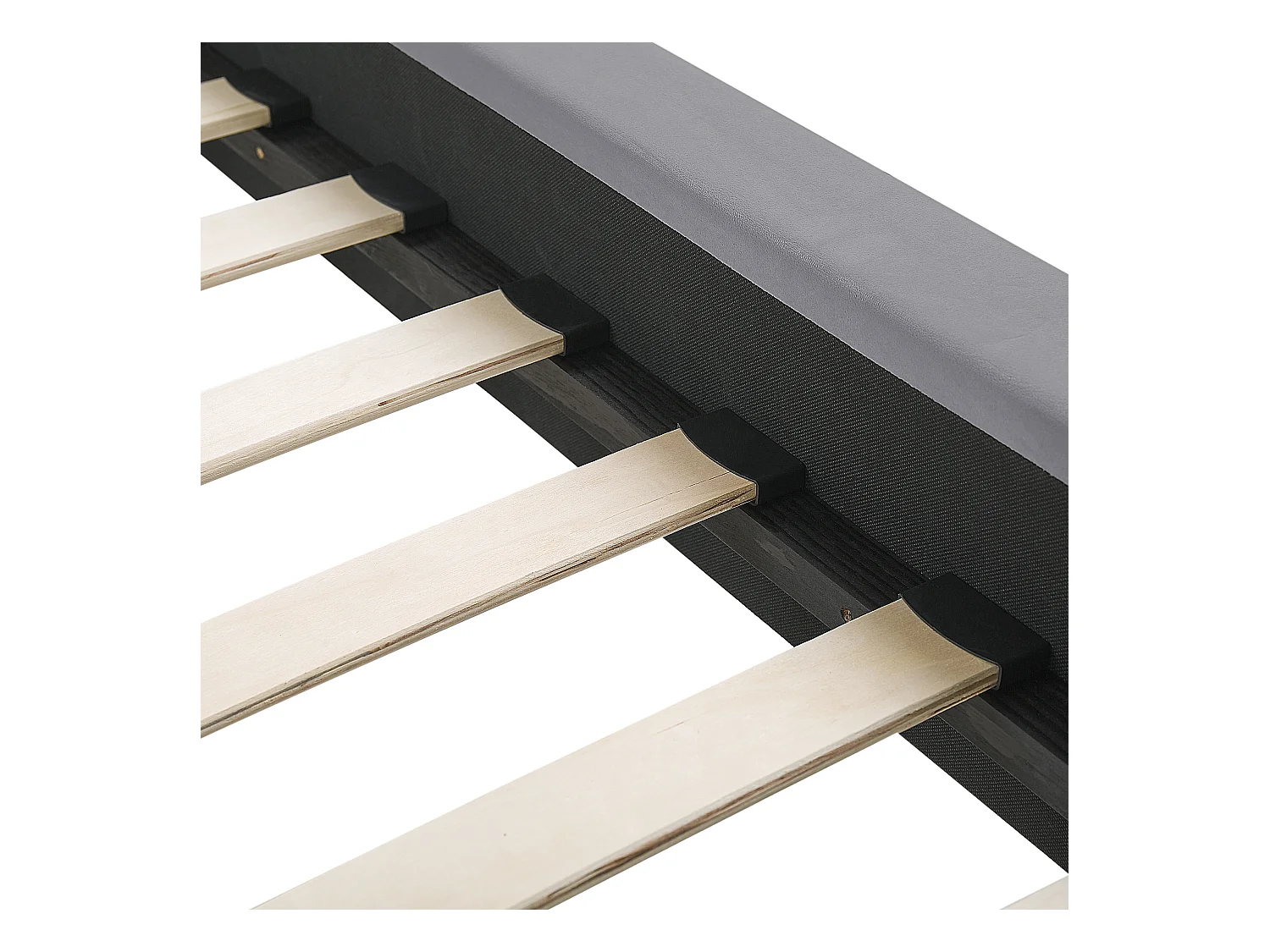 Lit avec sommier Velours MARVILLE 140 x 200 cm Gris