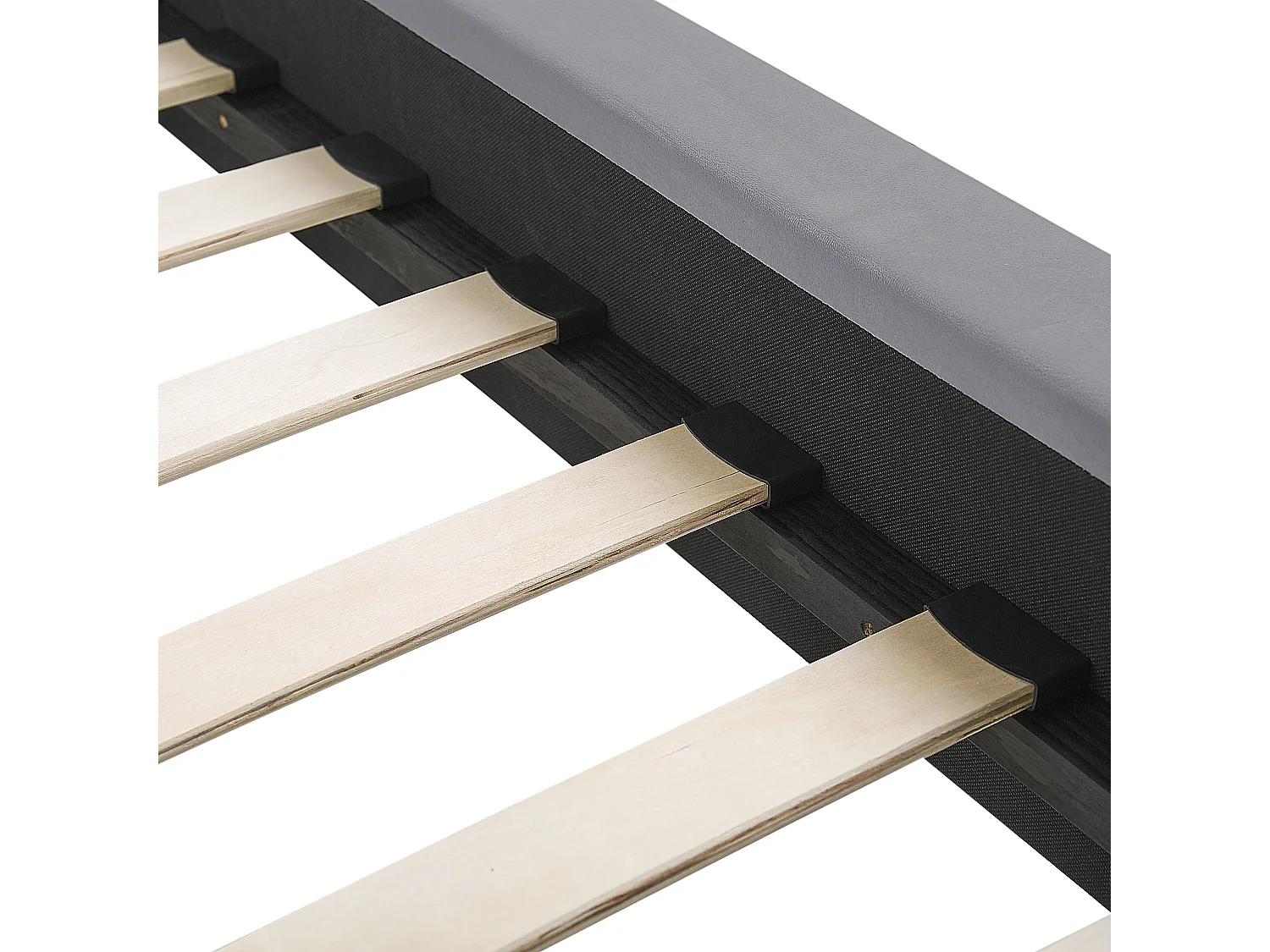 Lit avec sommier Velours MARVILLE 140 x 200 cm Gris