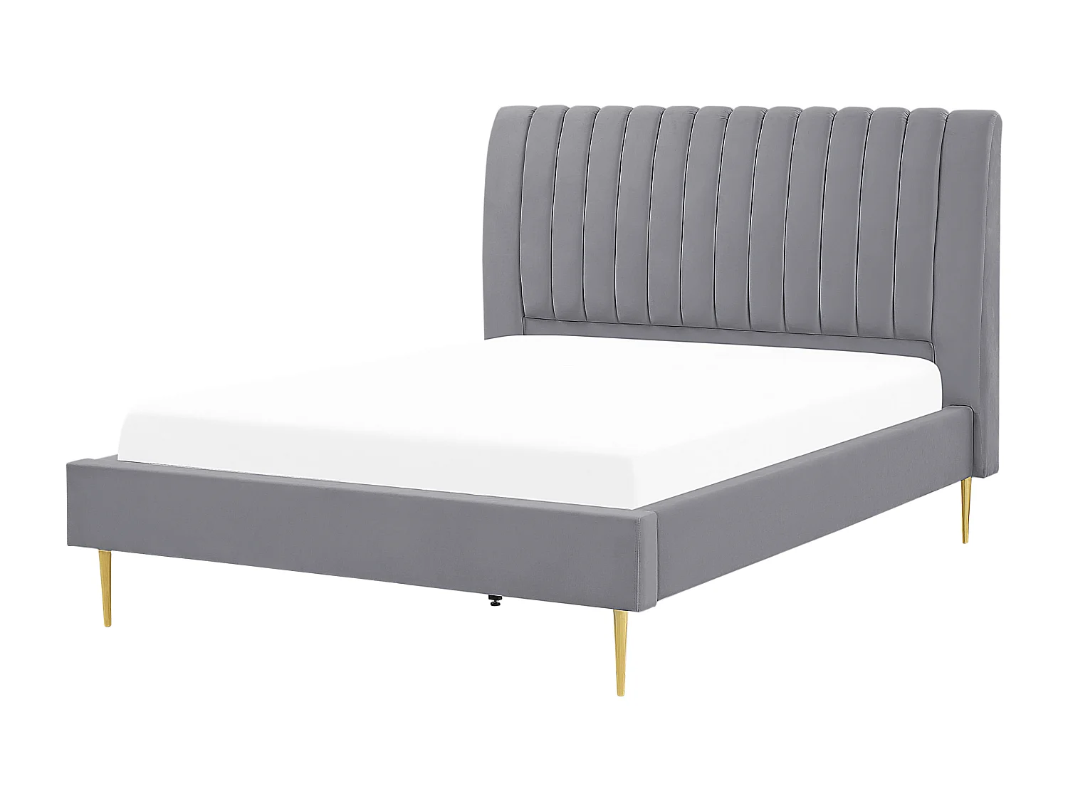Bed Fluweel MARVILLE 140 x 200 cm Grijs