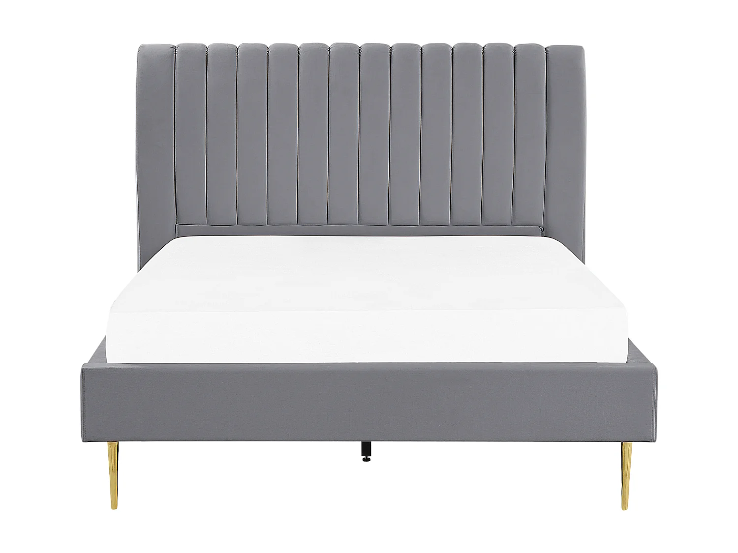 Bed Fluweel MARVILLE 140 x 200 cm Grijs