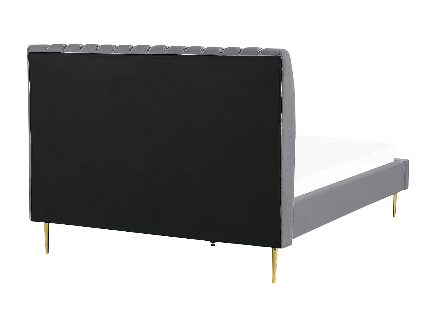 Bed Fluweel MARVILLE 140 x 200 cm Grijs