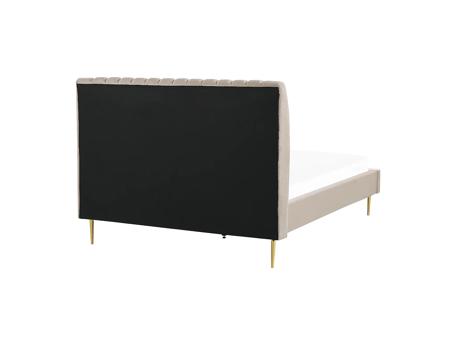 Bed Fluweel MARVILLE 160 x 200 cm Zandbeige