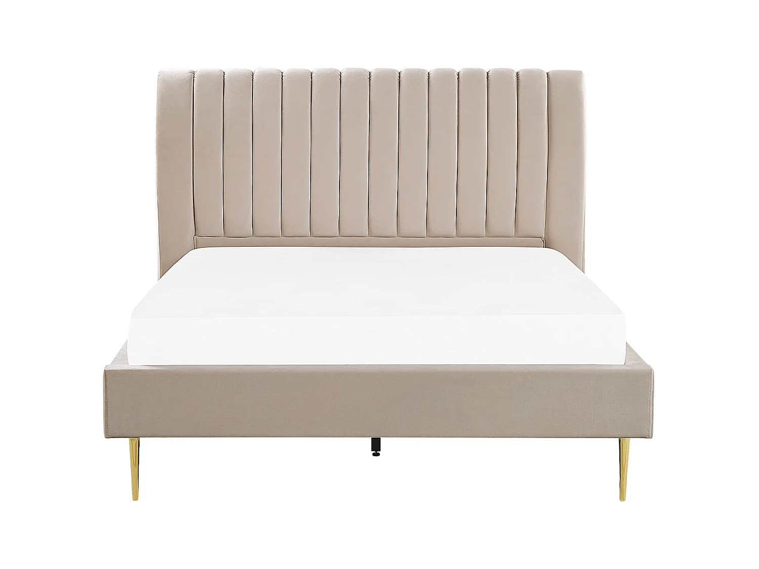 Lit avec sommier Velours MARVILLE 160 x 200 cm Beige sable