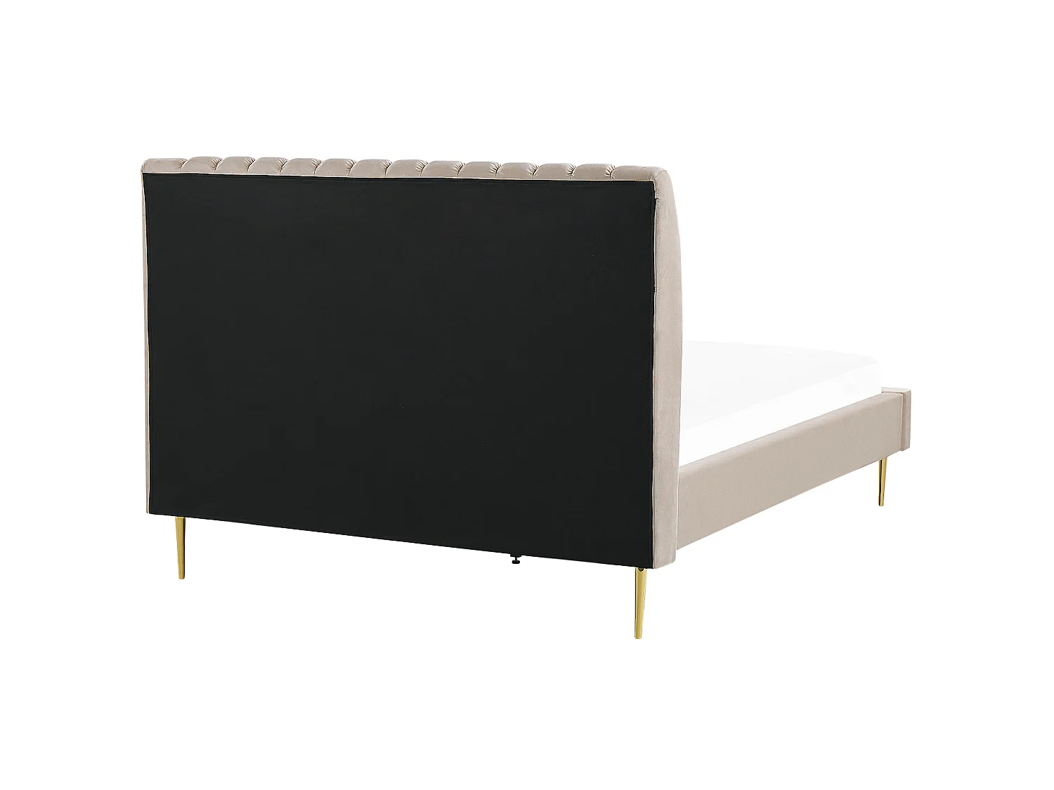Lit avec sommier Velours MARVILLE 160 x 200 cm Beige sable