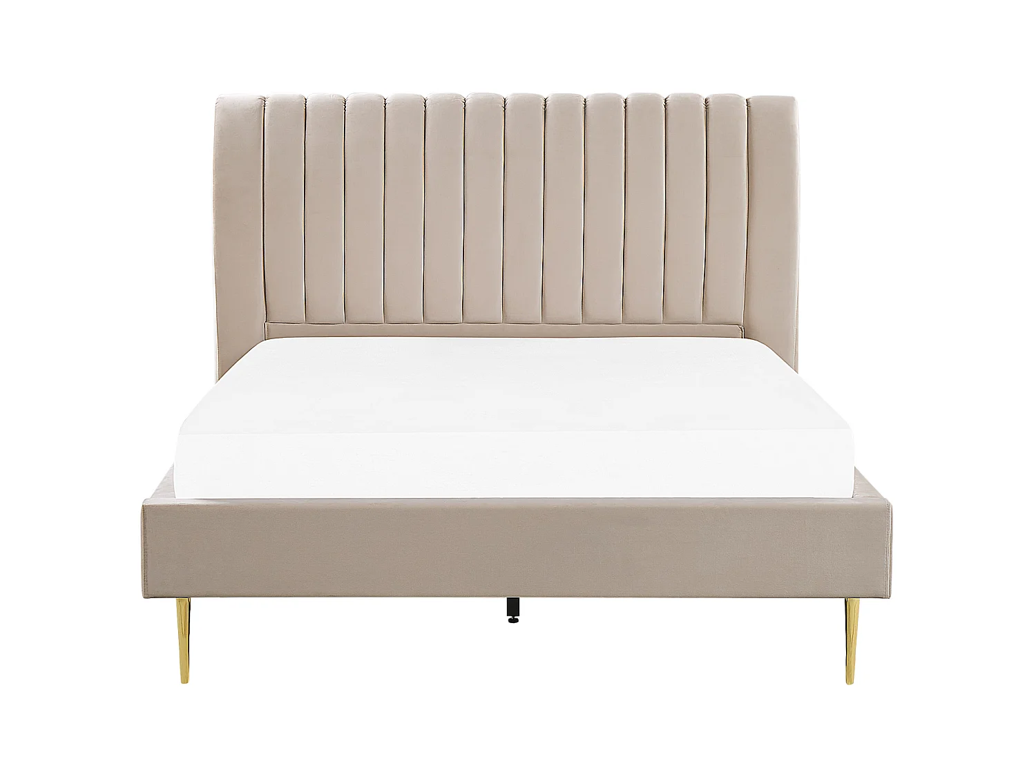 Bed Fluweel MARVILLE 160 x 200 cm Zandbeige