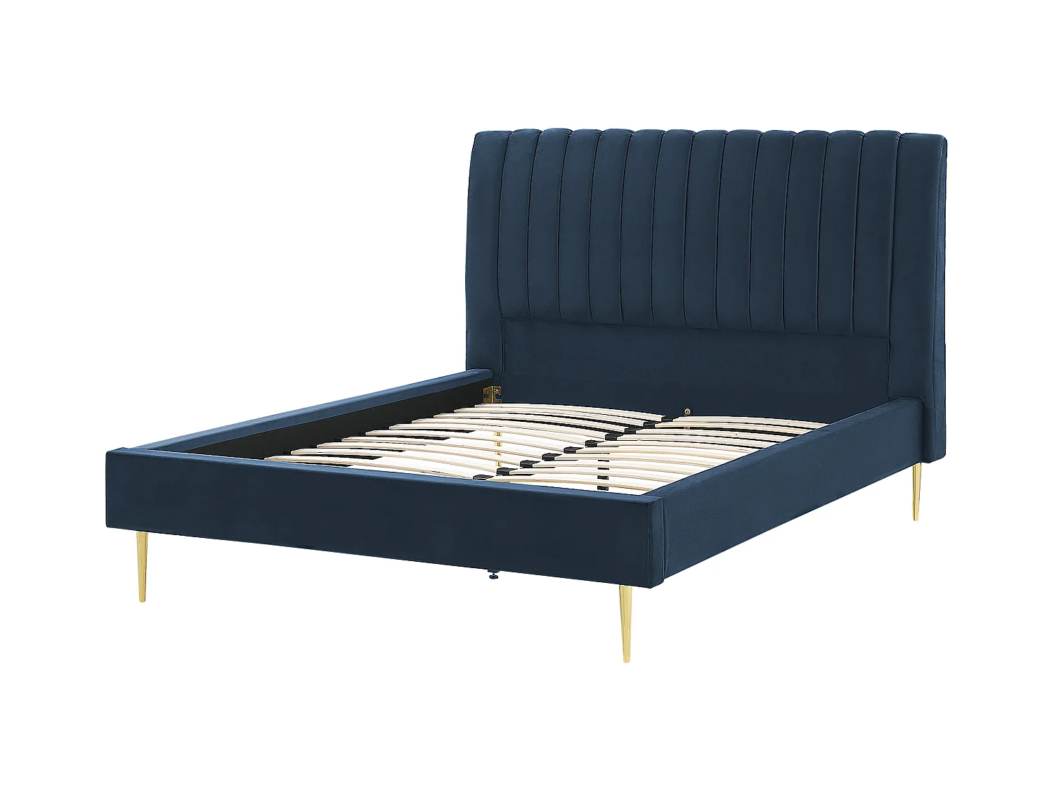 Bed Fluweel MARVILLE 140 x 200 cm Donkerblauw