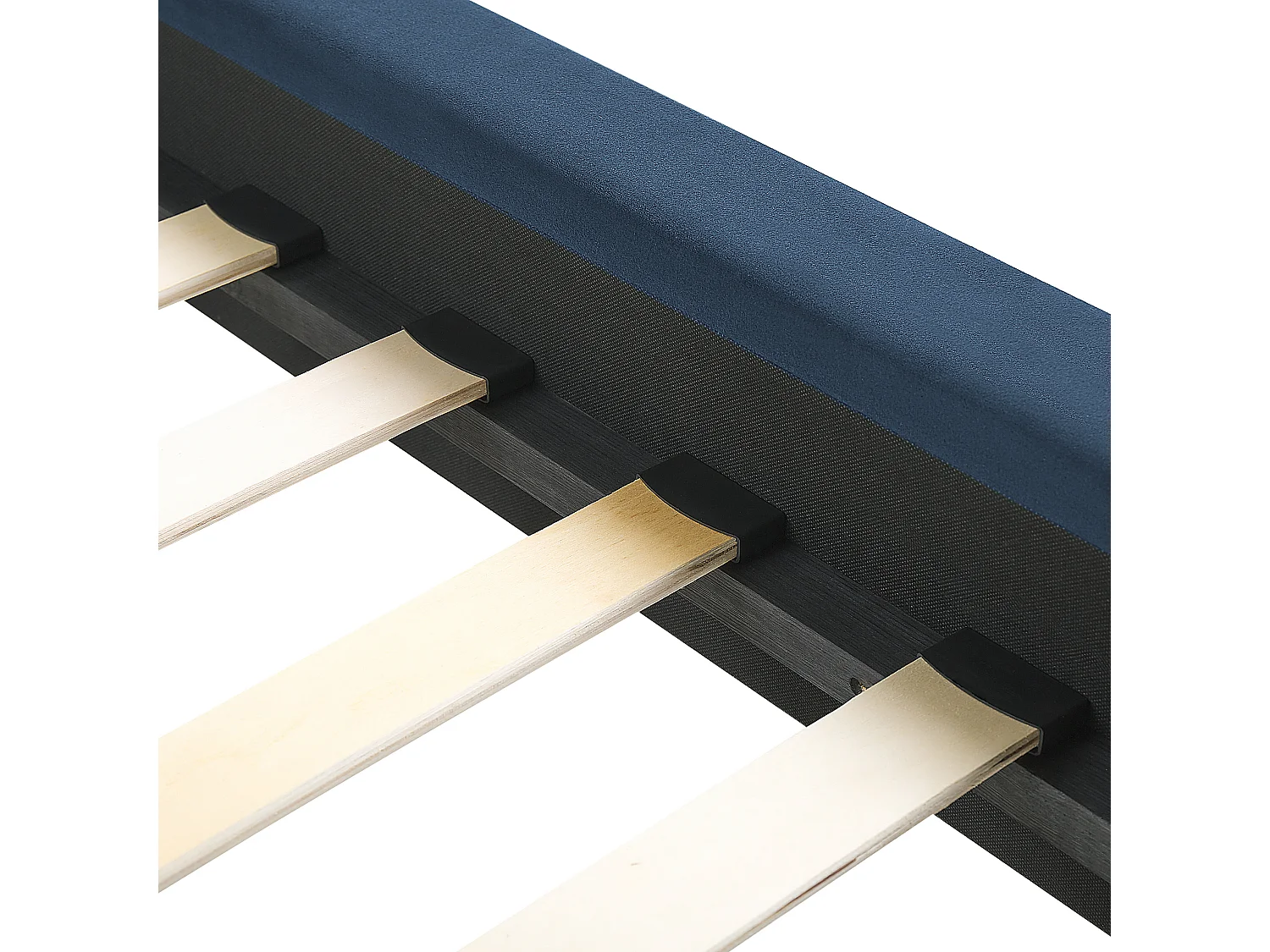 Lit avec sommier Velours MARVILLE 140 x 200 cm Bleu foncé