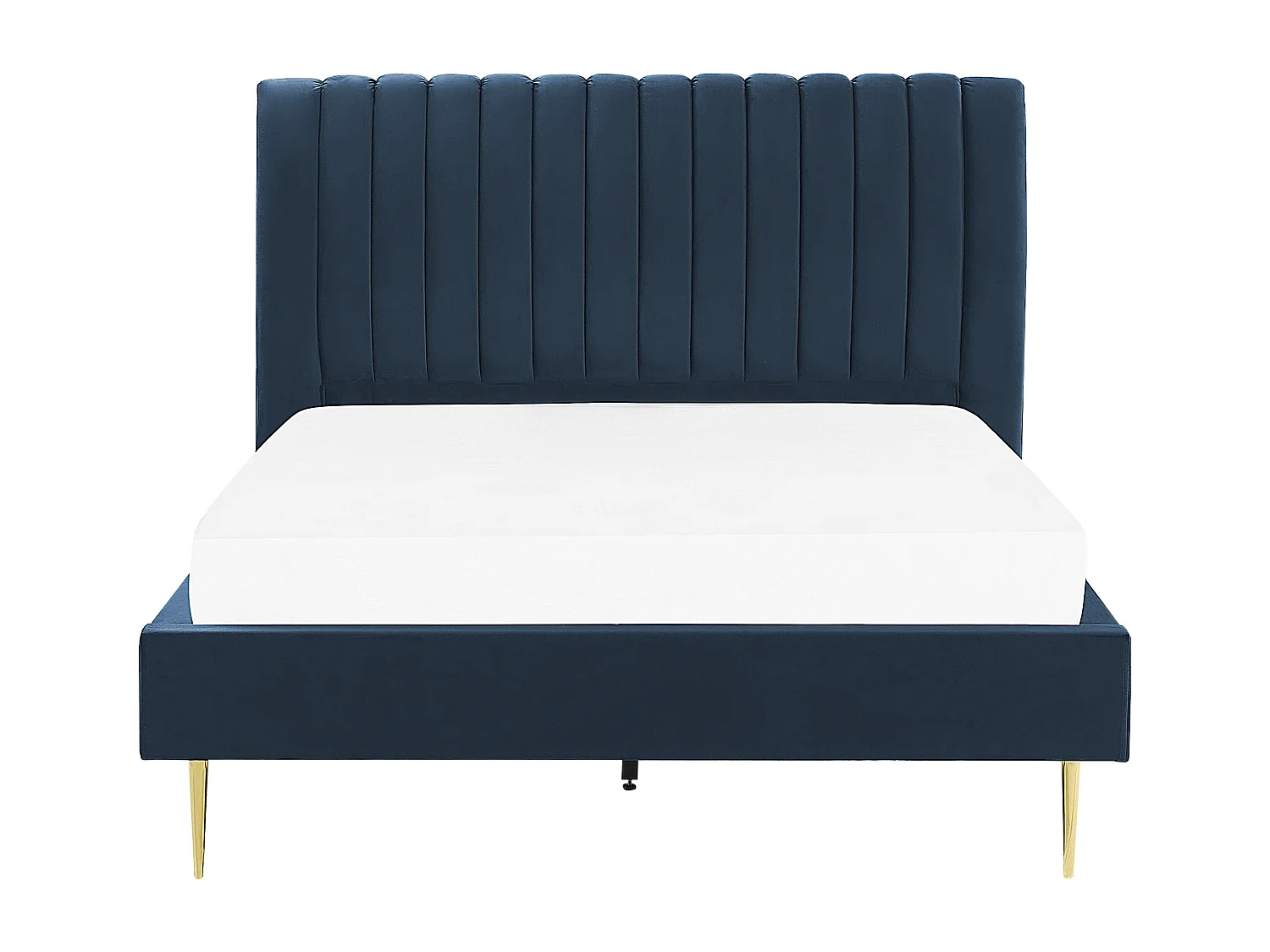 Lit avec sommier Velours MARVILLE 140 x 200 cm Bleu foncé