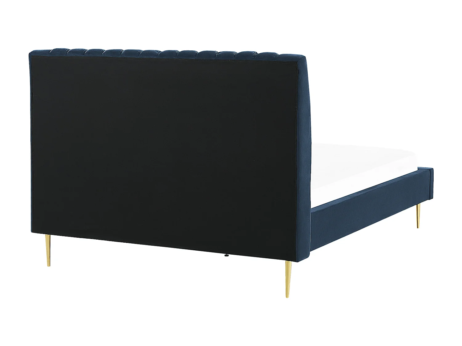 Lit avec sommier Velours MARVILLE 140 x 200 cm Bleu foncé