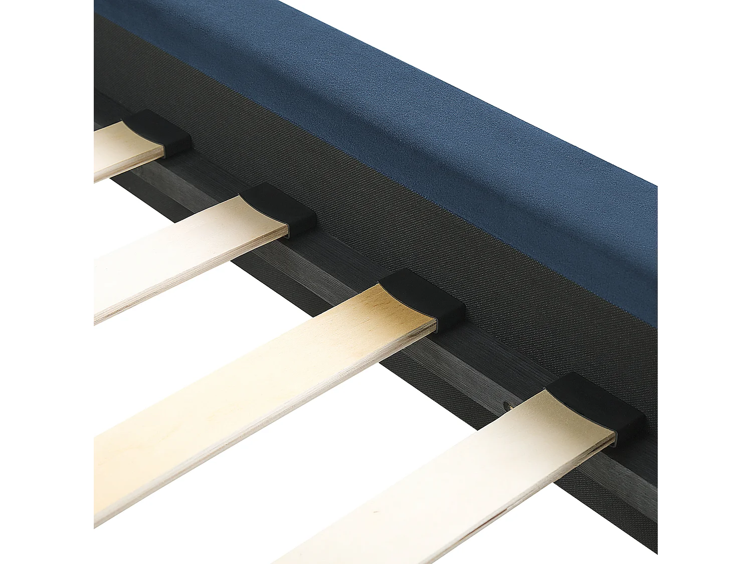 Lit avec sommier Velours MARVILLE 140 x 200 cm Bleu foncé