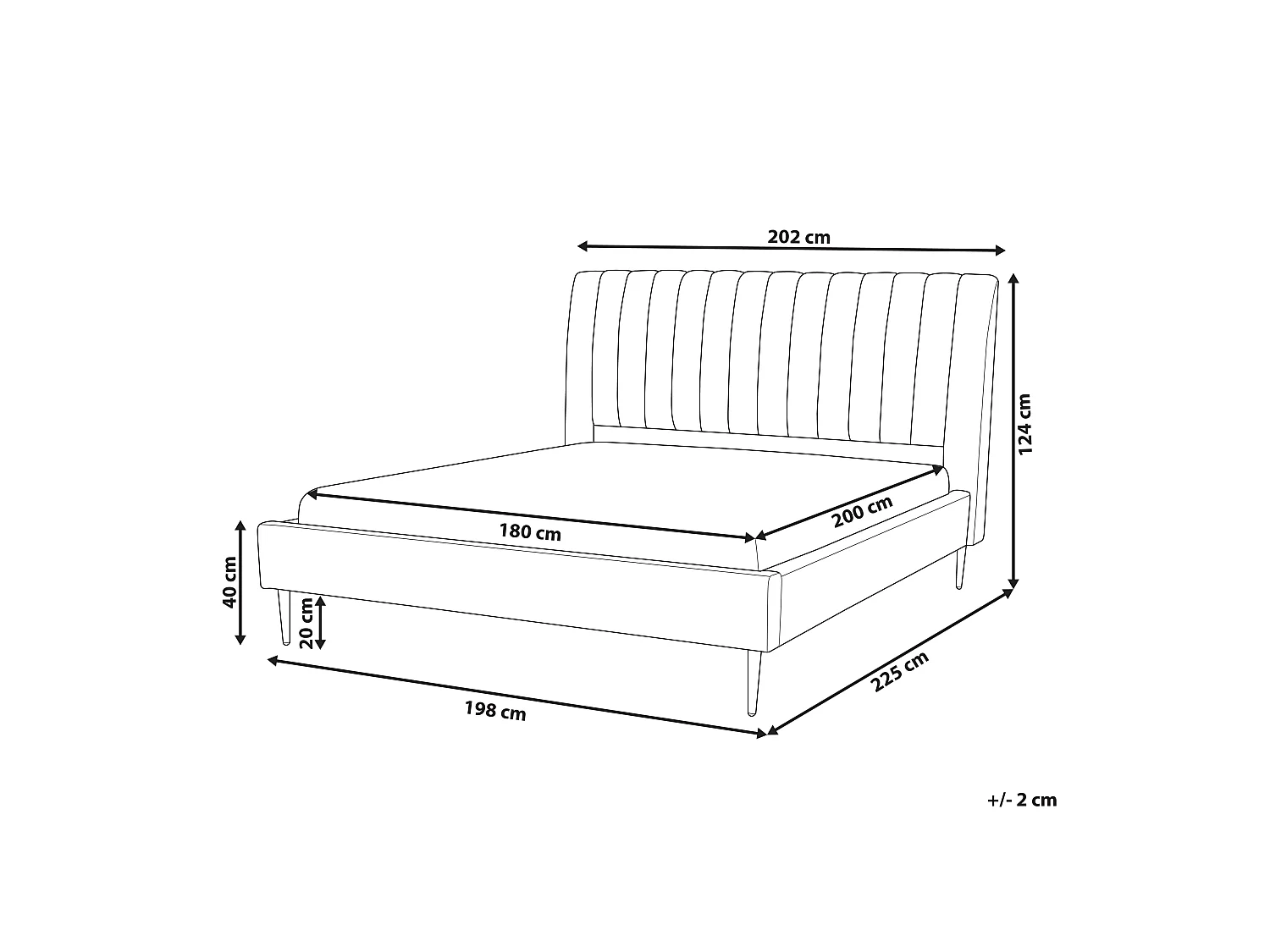 Bed Fluweel MARVILLE 180 x 200 cm Zandbeige